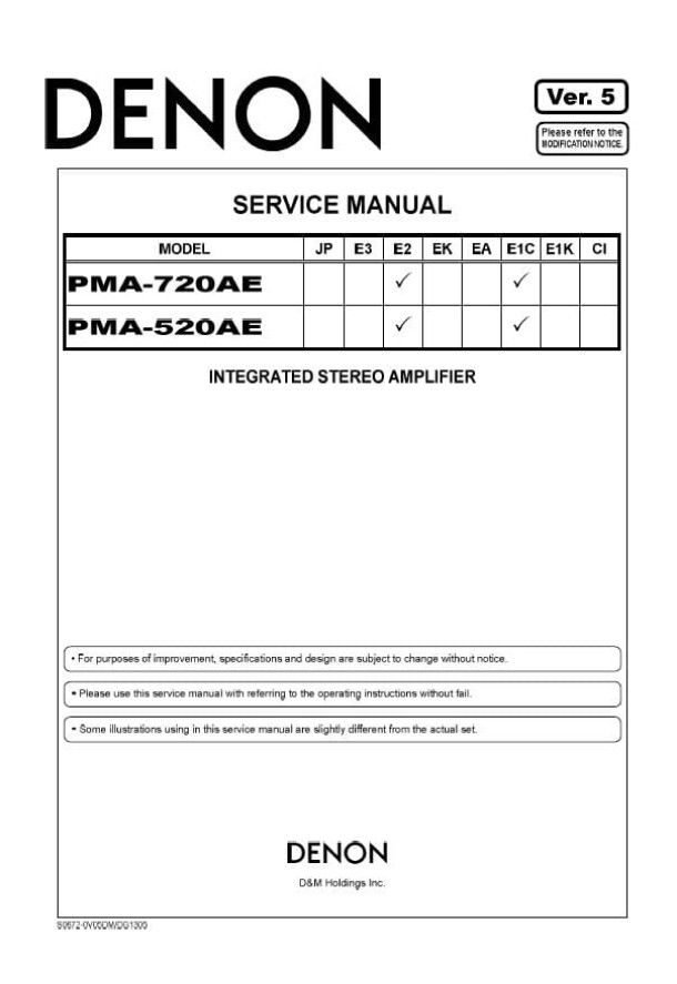 PMA-720AE, PMA-520AE Ver.5